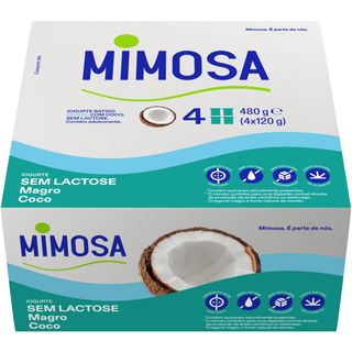 Iogurte Magro Coco sem Lactose Mimosa (emb. 480 gr (4 un))