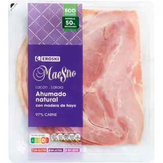 Lacón Extra Ahumado Natural Eroski Maestro, Bandeja 150 Gr.