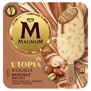 Helado Utopia Double Hazelnut Nocciola Magnum Pack 3