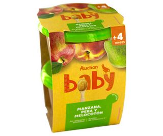 Tarrito Manzana Pera Y Melocoton Auchan Baby 2X200 G