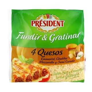 PRÉSIDENT Queso Rallado 4 Quesos, 150G