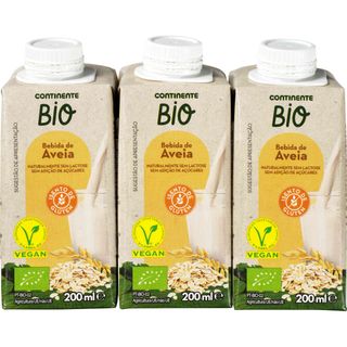 Bebida Vegetal de Aveia Continente Bio (emb. 3 x 200 ml)