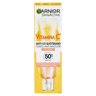 Garnier SkinActive Vitamina C Fluido Anti-UV Anti-Macchie Glow SPF 50+, 40ml