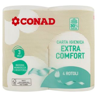 CONAD Carta Igienica Extra Comfort 3 Veli 4 Rotoli