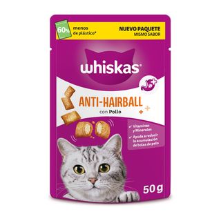 50 g Whiskas Anti-Hairball Snacks para Gatos