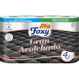 Papel Higiénico Gran Acolchado 4 Capas, Paquete 6 Unidades