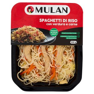 Mulan Spaghetti di Riso con verdura e carne 200 g