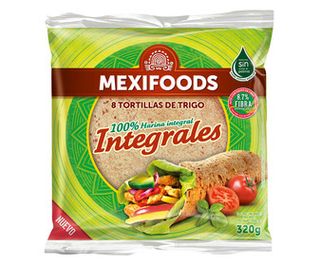 Tortillas Trigo 100 % Integrales Mexifoods 8 Uds. 320 G.