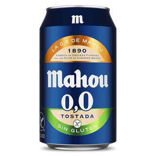 Cerveza Tostada 0,0% Alcohol Sin Gluten Mahou Lata 33 Cl