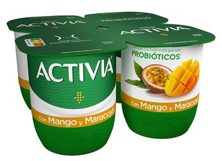 Danone Activia sabor de mango y maracuyá pack 4 x 120 g