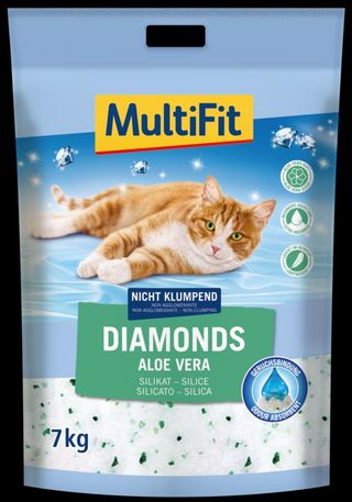 Żwirek dla kota MultiFit Diamonds Silicat Aloe Vera 16L