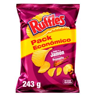 Ruffles Papas Fritas Onduladas Sabor Jamón 243 G