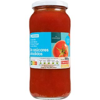 Tomate Frito Sin Sal Y Sin Azúcar Eroski Frasco 550 Gr. (25453739)