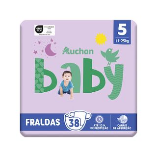 FRALDAS AUCHAN BABY T5 11-25KG 38UN