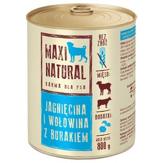 Maxi Natural Karma dla psa Jagnięcina i wołowina z burakiem, 800 g