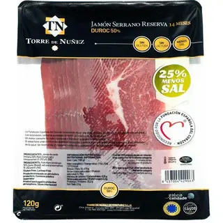 Jamón Serrano Torrez Nuñez, Sobre 120 Gr. (10988400)