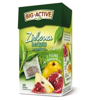 Big-Active Zielona herbata w torebkach z pigwą i granatem 34 g (20 x 1,7 g)