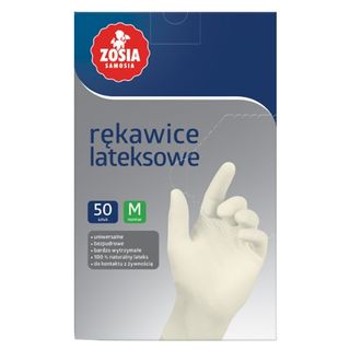 Zosia Samosia Rękawice lateksowe, rozmiar M, 50 szt.