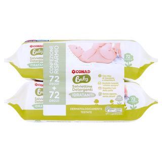 CONAD Baby Salviettine Detergenti Idratanti 144 pz - 8003170023826