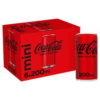Refresco de Cola Coca Cola Zero Mini Pack 6 Uds. X 200 Ml