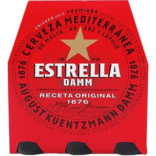 Estrella Damm Cerveja de Espanha Pack 6 garrafa 25 cl - 18603600299