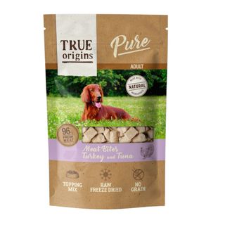 40 g True Origins Wild Bocaditos Pure Adult Freeze Dried Pavo y Atún para perros