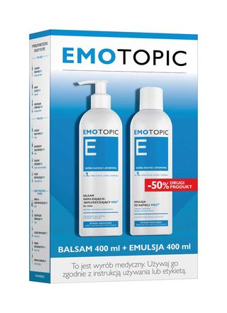 Emotopic Med+ Zestaw (Emulsja do kąpieli + Balsam nawilżająco-natłuszczający)
