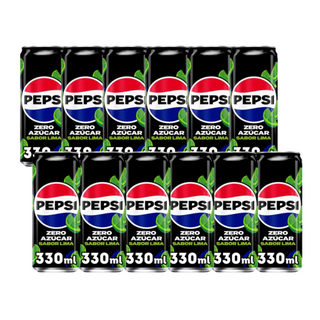 Pack 12x Pepsi Lima Zero Lata 330ml