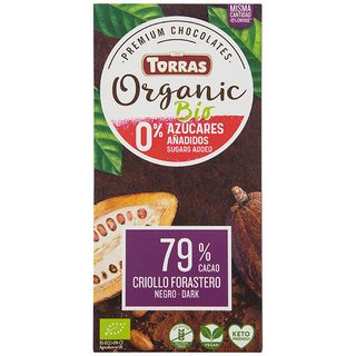 Torras Tableta De Chocolate Negro Sin Azúcar 79 % Eco 100 G