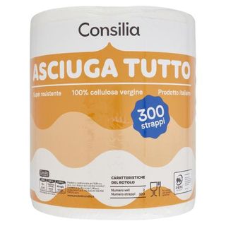 Consilia Asciugatutto 2 Veli Maxi Bobina 300 Strappi