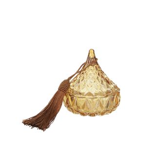 Portagioie piramide ambra - con coperchio e nappina