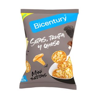 BICENTURY Mini Tortitas Maíz Setas, Trufa Y Queso, 70G