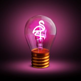 Lampadina fenicottero LED decorativa - e ricaricabile