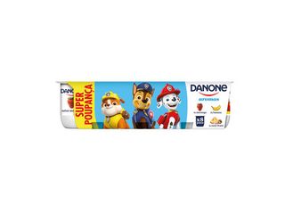 IOGURTE DANONE AROMA MORANGO BANANA E TUTTI FRUTTI 8X120G