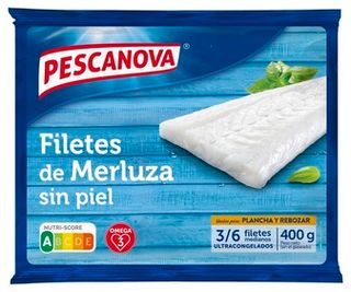 Filetes de Merluza sin Piel Tamaño MedianoPescanova 400 G.