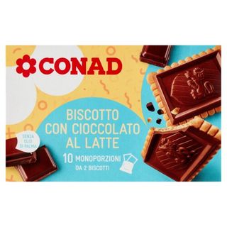 CONAD Biscotto con Cioccolato al Latte 10 x 25 g - 8003170047587