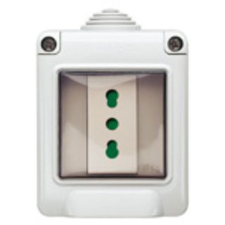 CONTENITORE PLANA CON PRESA 10/16A IP55 GRIGIO