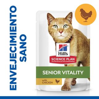 Hill’S Science Plan Youthful Vitality Adult Mature 7+ Pollo En Salsa Sobre Para Gatos 0.085Kg