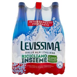 Levissima, Acqua Intensamente Frizzante 25% Rpet 6 X 1 L