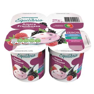 Iogurte Pedaços Magro Amora e Framboesa sem Açúcar Continente Equilíbrio (emb. 500 gr (4 un))