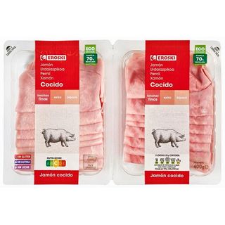 Jamón Cocido Eroski, Pack 2X200 Gr. (24928145)