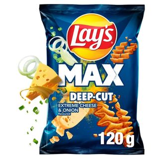 Lay's Max Deep-Cut Chipsy ziemniaczane o smaku sera i cebulki 120 g