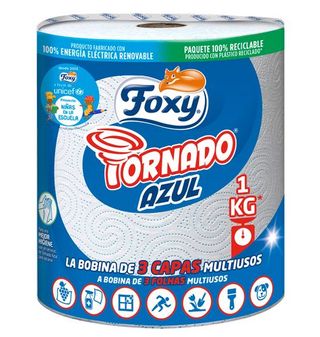 Papel Cocina Foxy 1 Kg Tornado Azul 1 Ud.