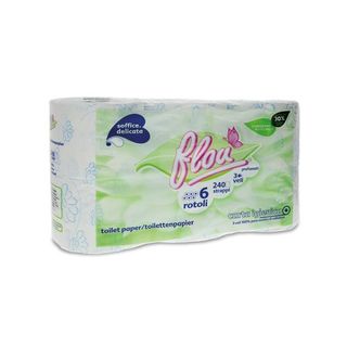 6 Rotoli Carta Igienica 3 Veli Decorata Flou