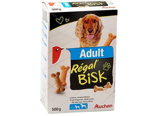 SNACKS PARA CÃO AUCHAN ADULTO RÉGAL' BISK 500G