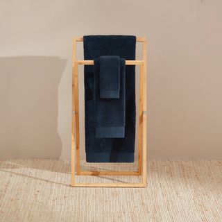 Toalla De Baño De Algodón Egipcio De Rizo Nilo Azul Marino 90x150 cm