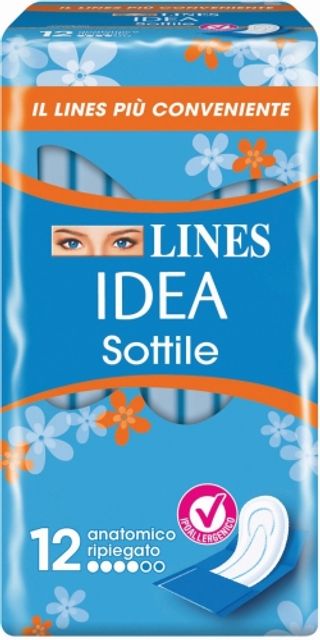 LINES IDEA SOTTILE ANATOMICO RIPIEGATO 12 ASSORBENTI   FAT3232