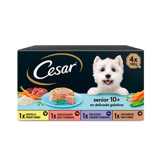Cesar Carnes Mixtas Tarrina En Gelatina Para Perros Senior - Multipack 0.6Kg