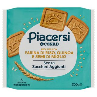 PIACERSI CONAD Frollini con Farina di Riso, Quinoa e Semi di Miglio 6 x 50 g - 8003170073463