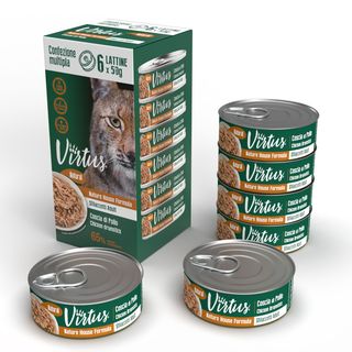 Virtus cat natural multipack 6x50g coscia di pollo